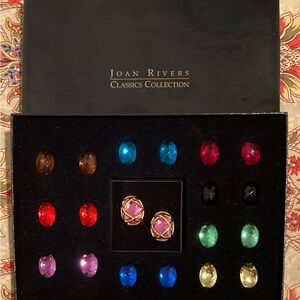- NIB ! Vintage Joan Rivers “Ten Colored Checkerboard Cut Earring Wardrobe…